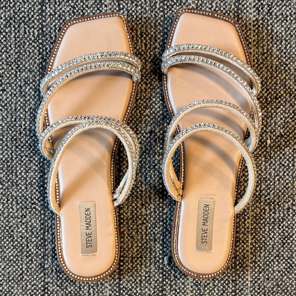 Steve Madden Glittering Silver Sandals